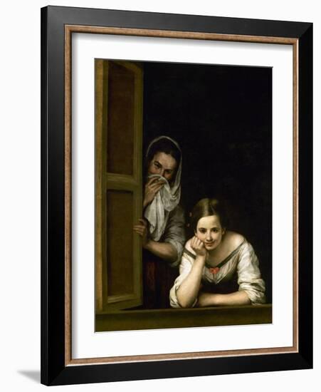 Women from Galicia at the Window, 1655-1660-Bartolome Esteban Murillo-Framed Premium Giclee Print