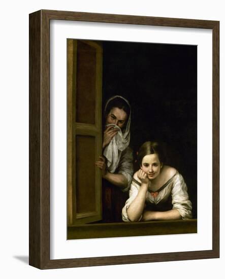 Women from Galicia at the Window, 1655-1660-Bartolome Esteban Murillo-Framed Giclee Print