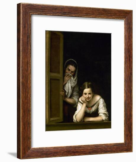 Women from Galicia at the Window, 1655-1660-Bartolome Esteban Murillo-Framed Giclee Print