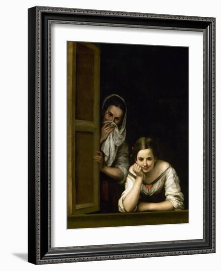 Women from Galicia at the Window, 1655-1660-Bartolome Esteban Murillo-Framed Giclee Print