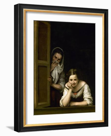 Women from Galicia at the Window, 1655-1660-Bartolome Esteban Murillo-Framed Giclee Print