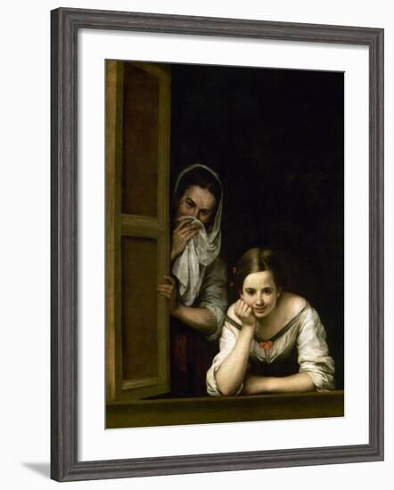 Women from Galicia at the Window, 1655-1660-Bartolome Esteban Murillo-Framed Giclee Print