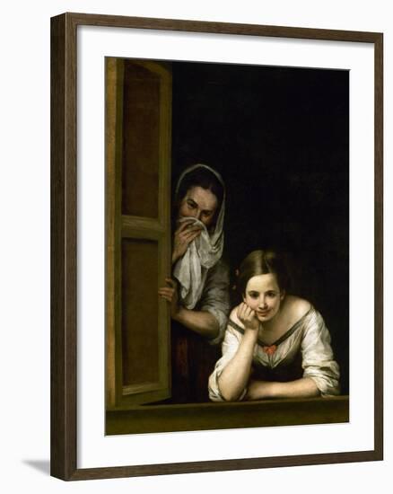 Women from Galicia at the Window, 1655-1660-Bartolome Esteban Murillo-Framed Giclee Print