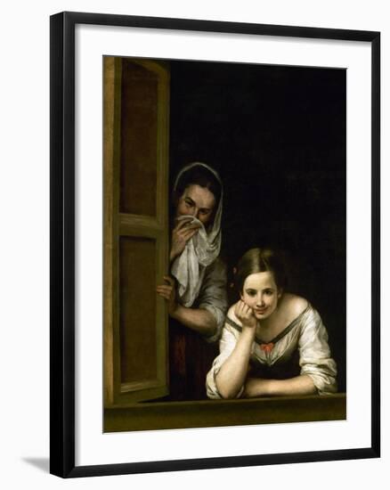 Women from Galicia at the Window, 1655-1660-Bartolome Esteban Murillo-Framed Giclee Print