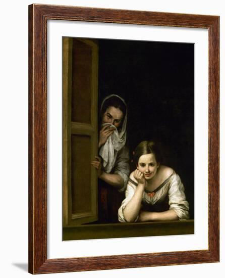 Women from Galicia at the Window, 1655-1660-Bartolome Esteban Murillo-Framed Giclee Print