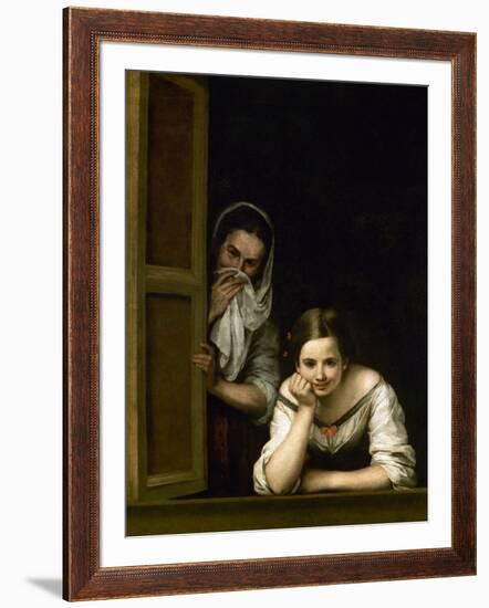 Women from Galicia at the Window, 1655-1660-Bartolome Esteban Murillo-Framed Giclee Print