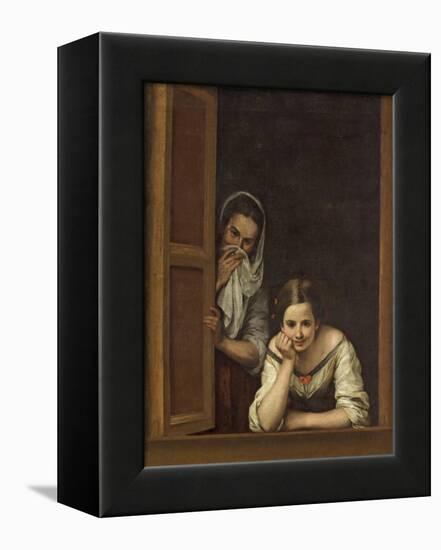 Women from Galicia at the Window, 1670-Bartolome Esteban Murillo-Framed Premier Image Canvas