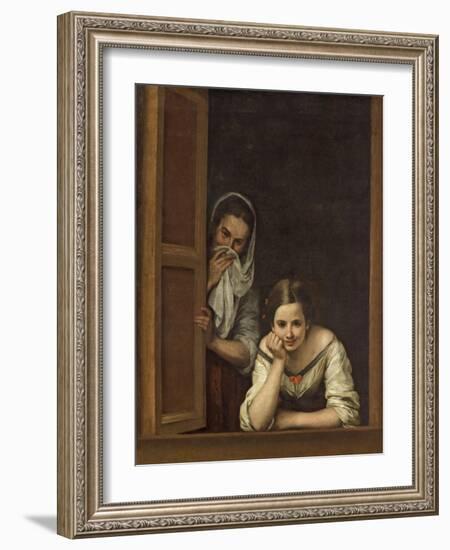 Women from Galicia at the Window, 1670-Bartolome Esteban Murillo-Framed Giclee Print