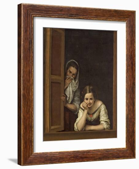 Women from Galicia at the Window, 1670-Bartolome Esteban Murillo-Framed Giclee Print