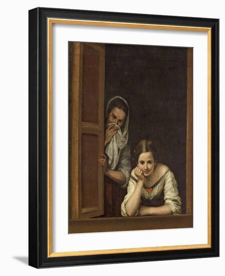 Women from Galicia at the Window, 1670-Bartolome Esteban Murillo-Framed Giclee Print