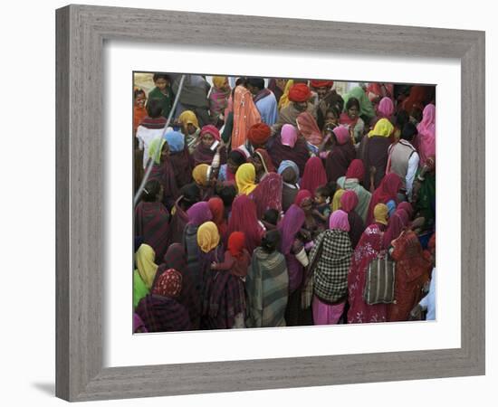 Women from Villages Crowd the Street at the Camel Fair, Pushkar, Rajasthan State, India-Jeremy Bright-Framed Photographic Print