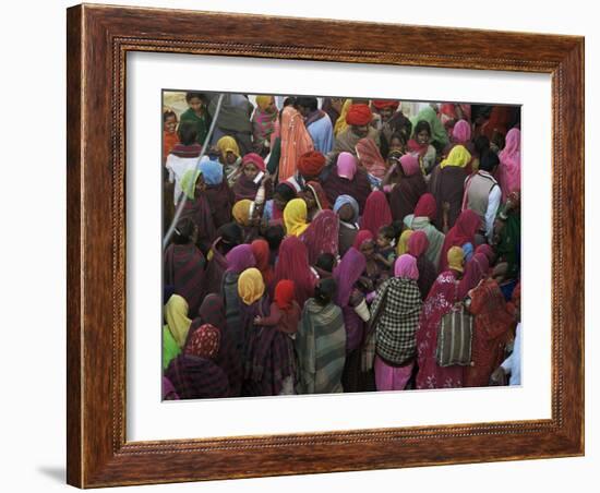 Women from Villages Crowd the Street at the Camel Fair, Pushkar, Rajasthan State, India-Jeremy Bright-Framed Photographic Print