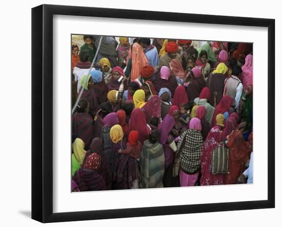 Women from Villages Crowd the Street at the Camel Fair, Pushkar, Rajasthan State, India-Jeremy Bright-Framed Photographic Print