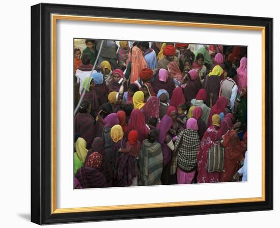 Women from Villages Crowd the Street at the Camel Fair, Pushkar, Rajasthan State, India-Jeremy Bright-Framed Photographic Print