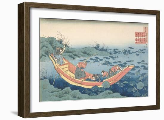 Women Gathering Waterlilies' ('Bunya No Asayasu')-Katsushika Hokusai-Framed Giclee Print