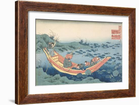 Women Gathering Waterlilies' ('Bunya No Asayasu')-Katsushika Hokusai-Framed Giclee Print