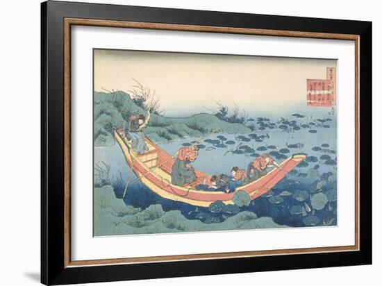 Women Gathering Waterlilies' ('Bunya No Asayasu')-Katsushika Hokusai-Framed Giclee Print