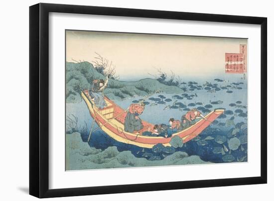 Women Gathering Waterlilies' ('Bunya No Asayasu')-Katsushika Hokusai-Framed Giclee Print