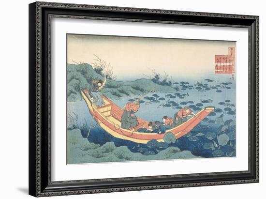 Women Gathering Waterlilies' ('Bunya No Asayasu')-Katsushika Hokusai-Framed Giclee Print