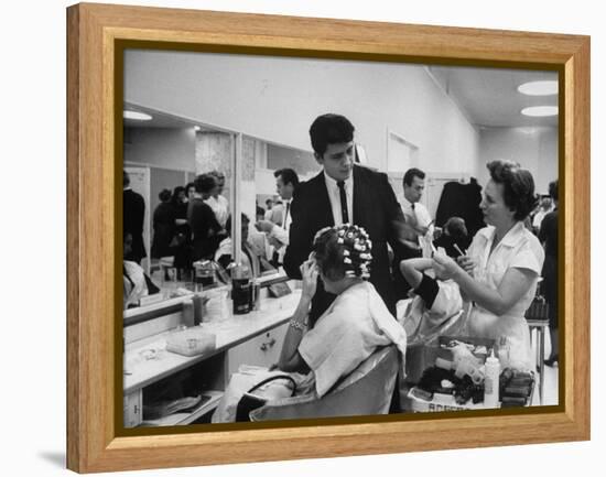 Women Getting Hair Styled in Beauty Salon at Saks Fifth Ave. Department Store-Alfred Eisenstaedt-Framed Premier Image Canvas