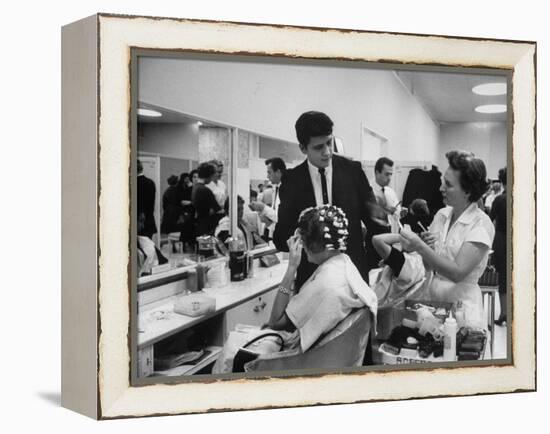 Women Getting Hair Styled in Beauty Salon at Saks Fifth Ave. Department Store-Alfred Eisenstaedt-Framed Premier Image Canvas