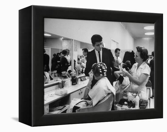 Women Getting Hair Styled in Beauty Salon at Saks Fifth Ave. Department Store-Alfred Eisenstaedt-Framed Premier Image Canvas