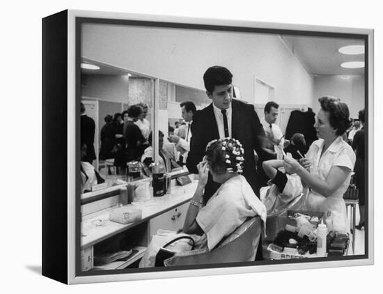 Women Getting Hair Styled in Beauty Salon at Saks Fifth Ave. Department Store-Alfred Eisenstaedt-Framed Premier Image Canvas