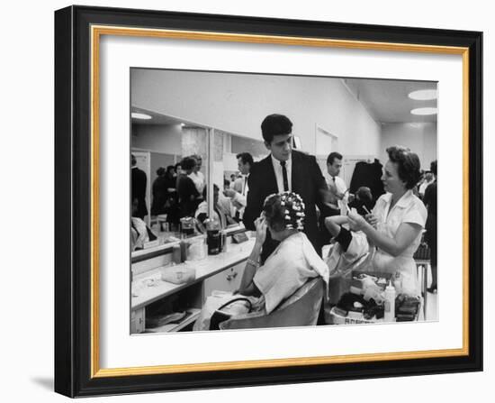 Women Getting Hair Styled in Beauty Salon at Saks Fifth Ave. Department Store-Alfred Eisenstaedt-Framed Photographic Print