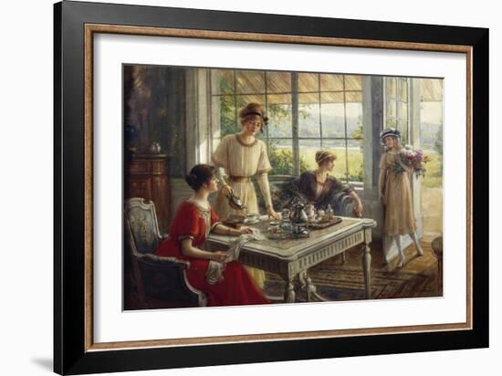 Women Having Tea-Albert Lynch-Framed Giclee Print