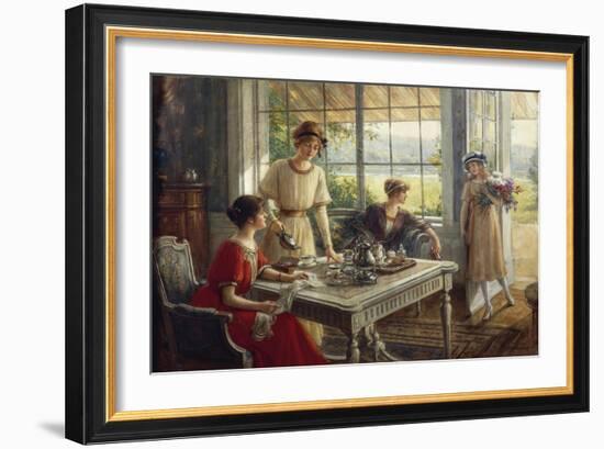 Women Having Tea-Albert Lynch-Framed Giclee Print