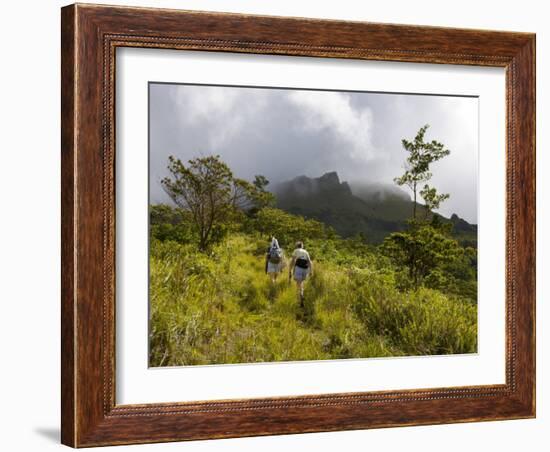Women Hiking on Trail. Mt. Pelee, Martinique, French Antilles-Scott T. Smith-Framed Photographic Print