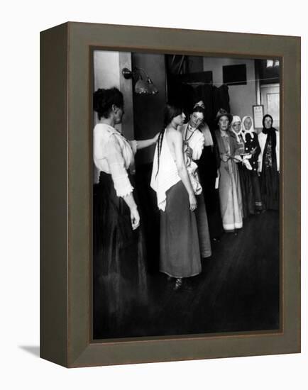 Women Immigrants Undegoing a Physical Examination, Ellis Island, New York, 1910-null-Framed Stretched Canvas