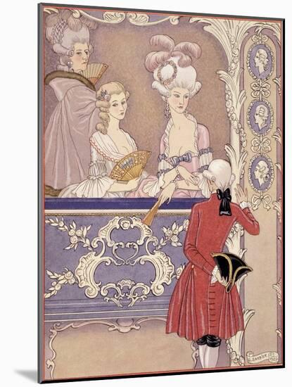 Women in a Theater Box, Illustration from Les Liaisons Dangereuses by Pierre Choderlos de Laclos-Georges Barbier-Mounted Giclee Print