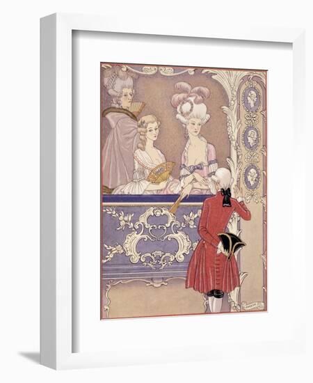 Women in a Theater Box, Illustration from Les Liaisons Dangereuses by Pierre Choderlos de Laclos-Georges Barbier-Framed Giclee Print