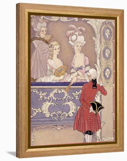 Women in a Theater Box, Illustration from Les Liaisons Dangereuses by Pierre Choderlos de Laclos-Georges Barbier-Framed Premier Image Canvas