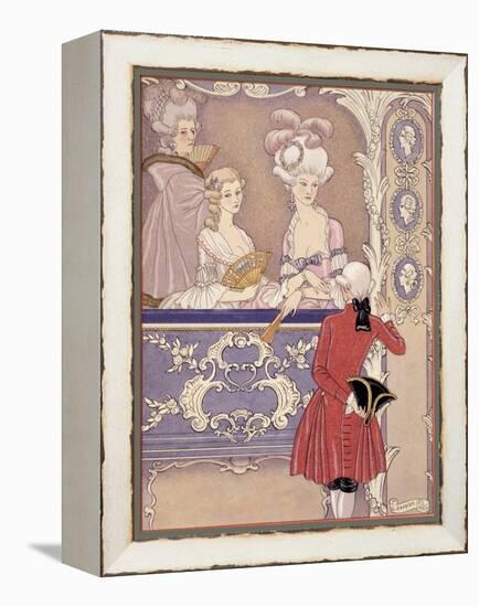 Women in a Theater Box, Illustration from Les Liaisons Dangereuses by Pierre Choderlos de Laclos-Georges Barbier-Framed Premier Image Canvas