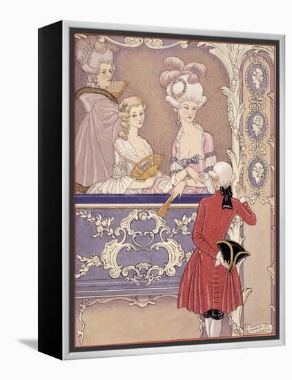 Women in a Theater Box, Illustration from Les Liaisons Dangereuses by Pierre Choderlos de Laclos-Georges Barbier-Framed Premier Image Canvas