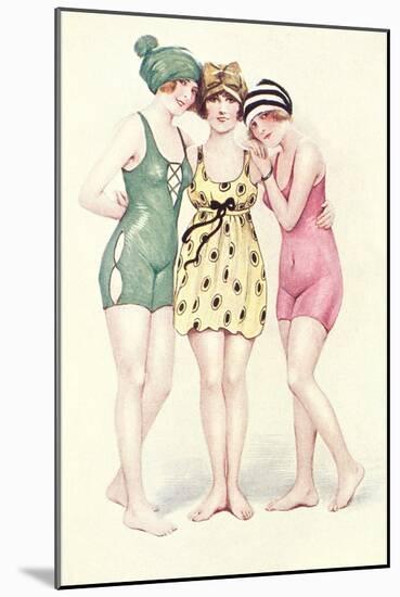 Women in Bathing Costumes-null-Mounted Art Print