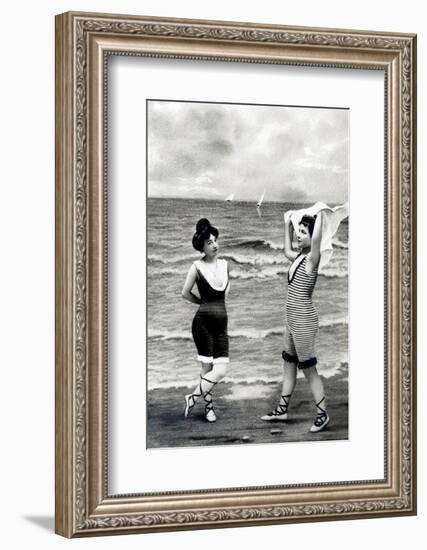 Women in bathing costumes-French School-Framed Photographic Print