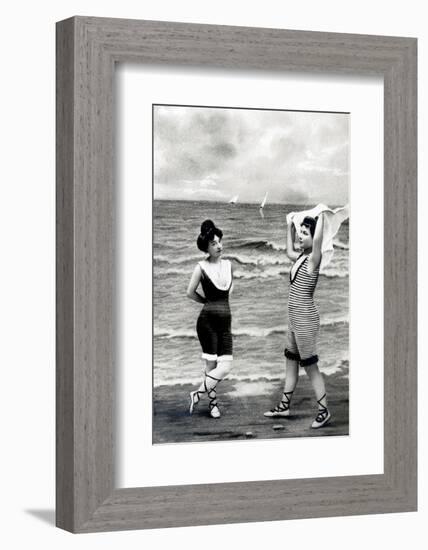 Women in bathing costumes-French School-Framed Photographic Print