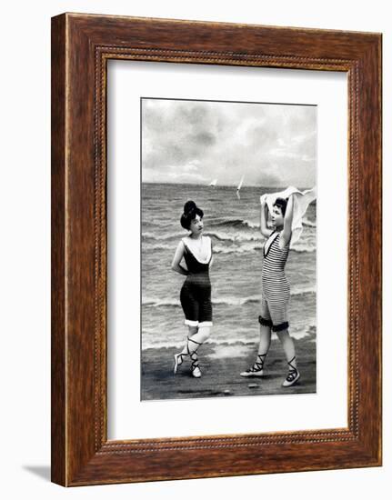 Women in bathing costumes-French School-Framed Photographic Print