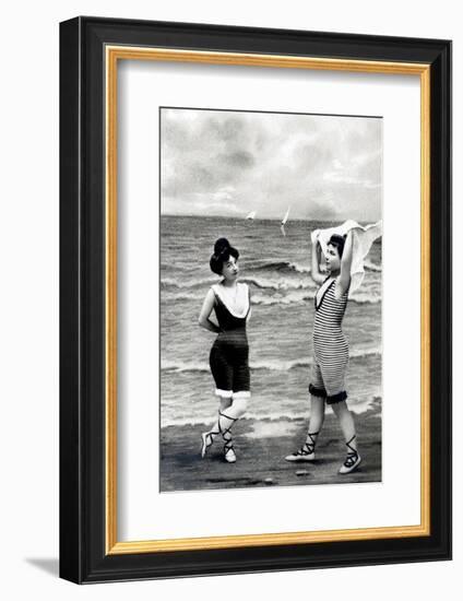 Women in bathing costumes-French School-Framed Photographic Print