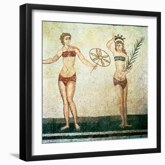 Women in Bikinis, from the Room of the Ten Dancing Girls-Roman-Framed Giclee Print