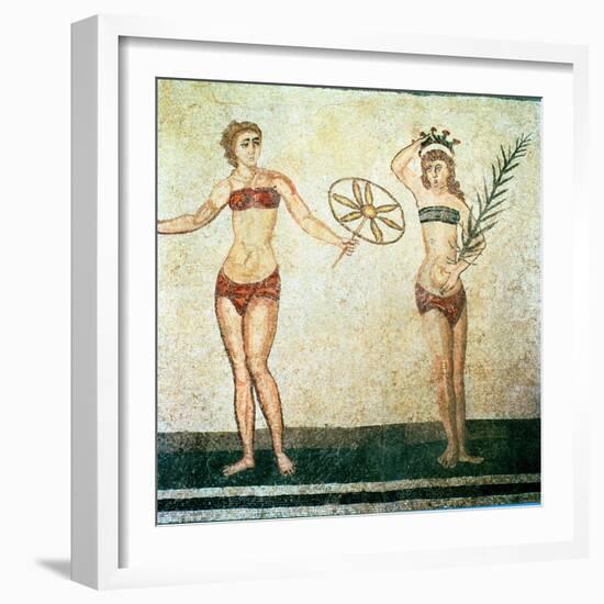 Women in Bikinis, from the Room of the Ten Dancing Girls-Roman-Framed Giclee Print