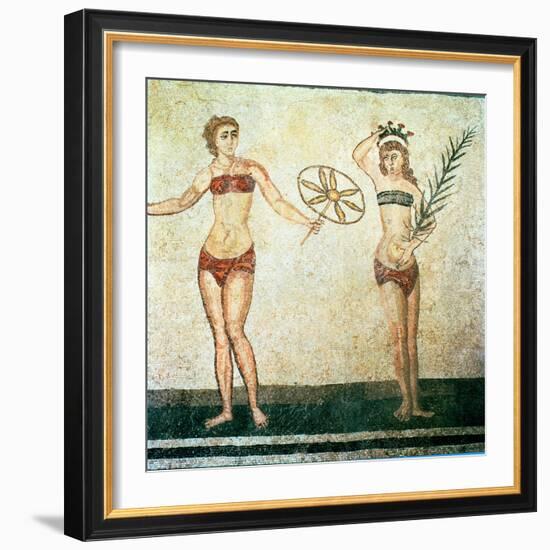 Women in Bikinis, from the Room of the Ten Dancing Girls-Roman-Framed Giclee Print