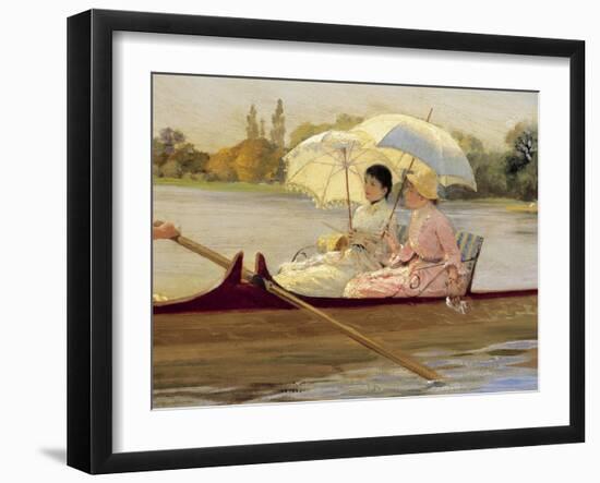 Women in Boats on the Thames, 1878-Giuseppe De Nittis-Framed Giclee Print