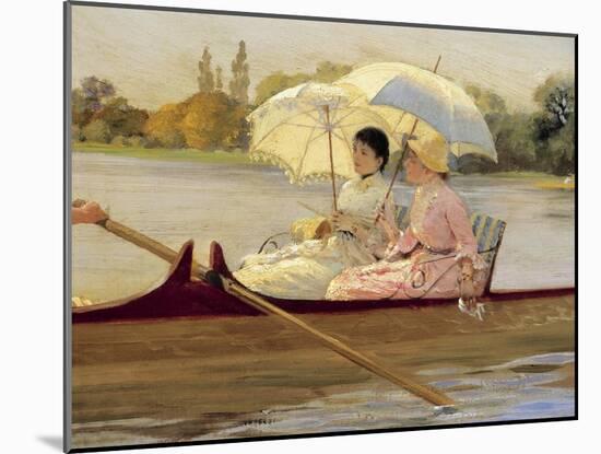 Women in Boats on the Thames, 1878-Giuseppe De Nittis-Mounted Giclee Print