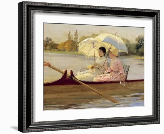 Women in Boats on the Thames, 1878-Giuseppe De Nittis-Framed Giclee Print