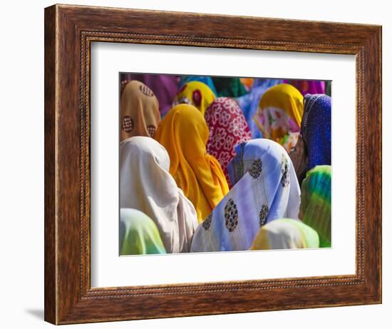 Women in Colorful Saris Gather Together, Jhalawar, Rajasthan, India-Keren Su-Framed Photographic Print