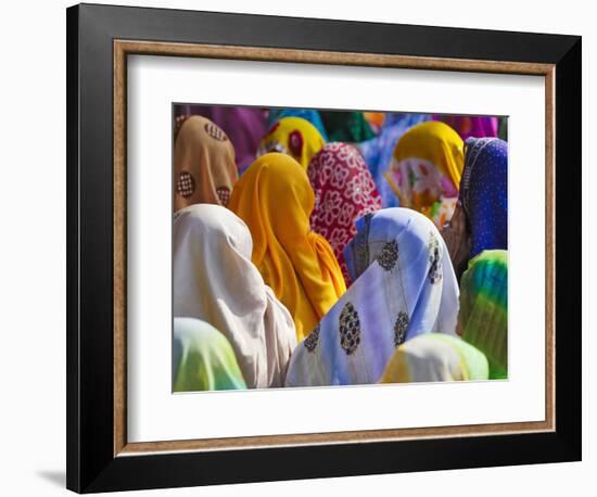 Women in Colorful Saris Gather Together, Jhalawar, Rajasthan, India-Keren Su-Framed Photographic Print